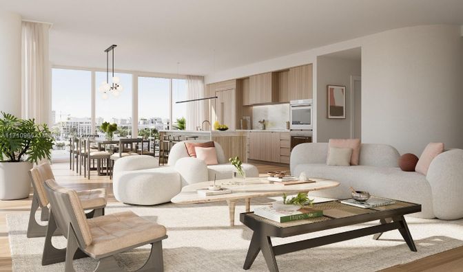 Dining room, Interior, Kitchen, Living room, Pendant Lights, Wood Texture Flooring