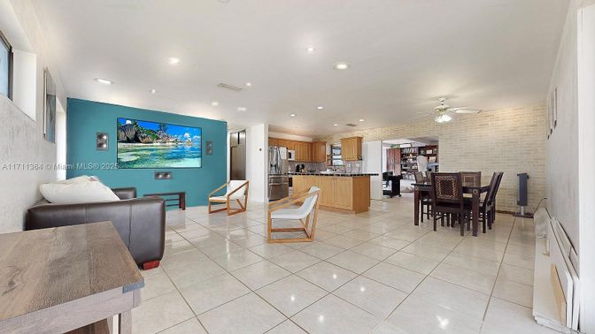 Dining room, Interior, Kitchen, Recessed Lighting, Stone Walls