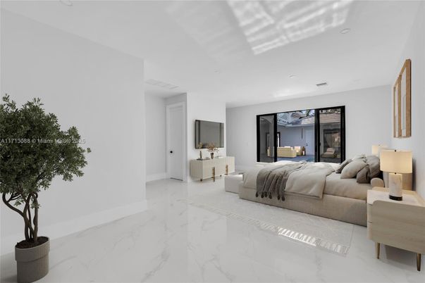 Bedroom, Interior, Marble, Recessed Lighting