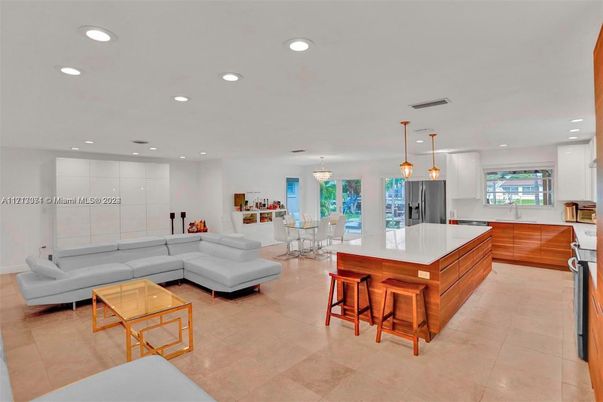 Dining room, Interior, Kitchen, Living room, Pendant Lights, Recessed Lighting