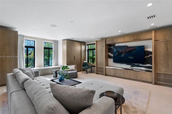 Interior, Living room, Recessed Lighting, Wooden Walls