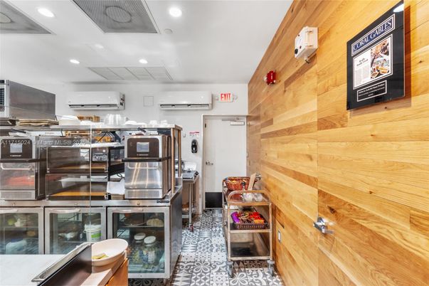 Interior, Kitchen, Recessed Lighting, Stainless Steel Appliances, Wooden Walls