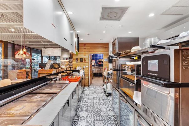 Interior, Kitchen, Recessed Lighting, Stainless Steel Appliances, Wooden Walls
