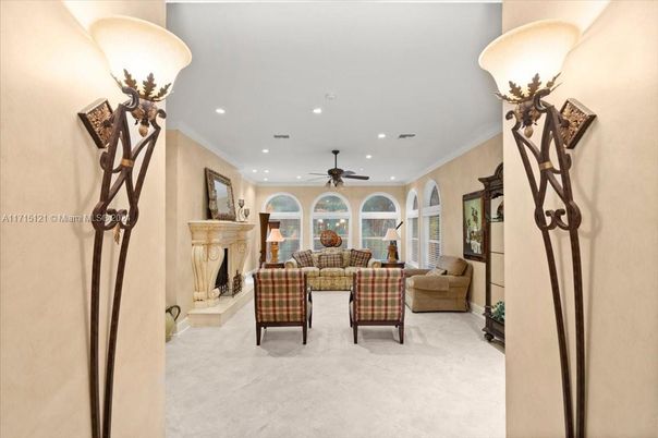 Fireplace, Interior, Living room, Recessed Lighting