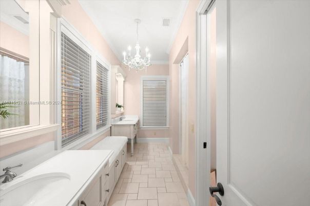 Bathroom, Chandelier, Interior