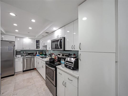 Interior, Kitchen, Recessed Lighting, Stainless Steel Appliances