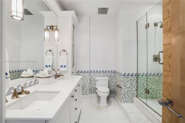Bathroom, Dual Sink Vanities, Glass Shower, Interior