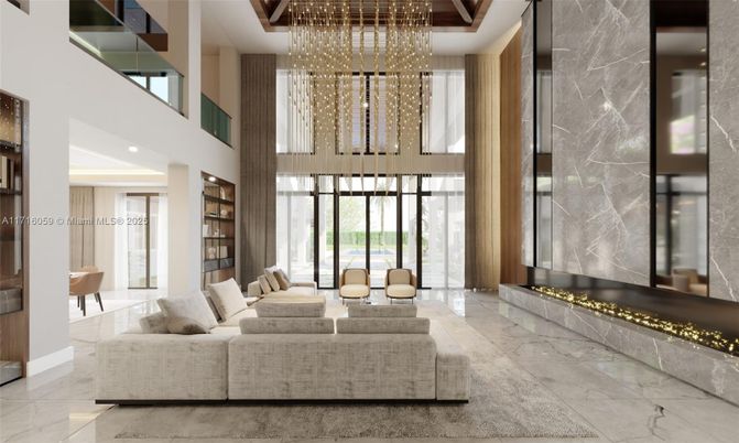 Chandelier, Interior, Living room, Marble, Marble Walls, Recessed Lighting