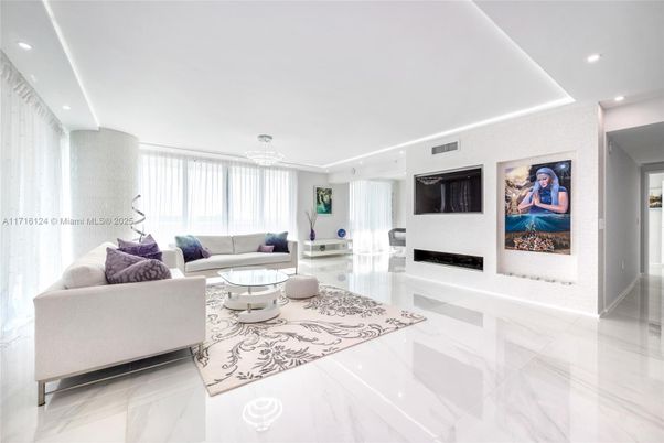 Fireplace, Interior, Living room, Marble, Pendant Lights, Recessed Lighting
