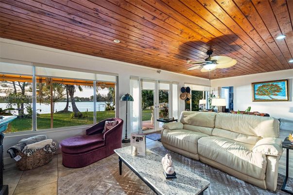 Interior, Living room, Recessed Lighting, Water, Wooden Ceilings