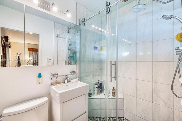Bathroom, Glass Shower, Interior, Marble Walls