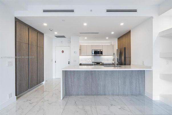 Interior, Kitchen, Marble, Recessed Lighting, Stainless Steel Appliances