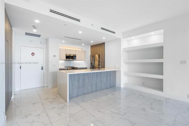 Interior, Kitchen, Marble, Recessed Lighting, Stainless Steel Appliances