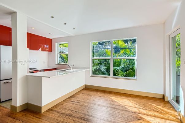 Interior, Kitchen, Recessed Lighting, Wood Texture Flooring