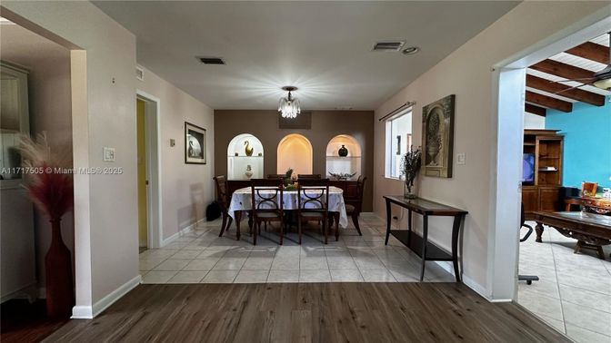 Chandelier, Dining room, Interior, Pendant Lights, Wood Texture Flooring