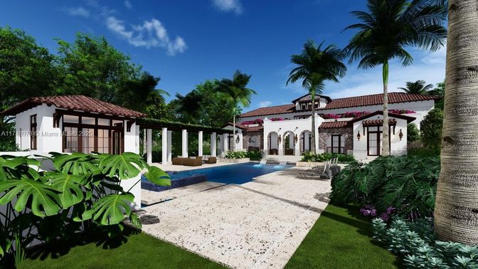 Backyard, Exterior, Facade, Pool, Spanish Mediterranean