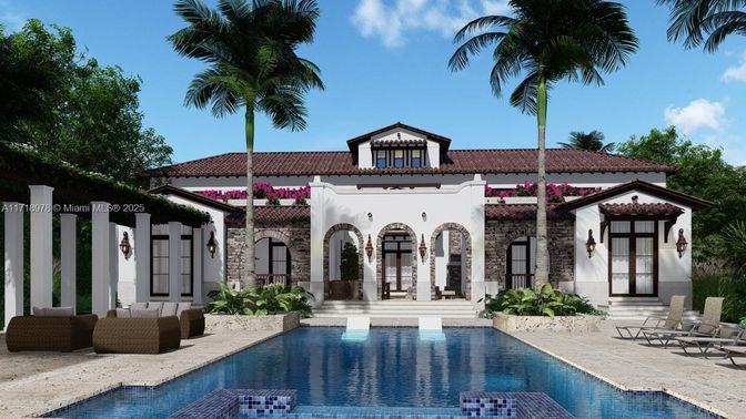 Exterior, Facade, Pool, Spanish Mediterranean