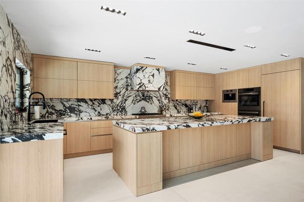 Interior, Kitchen, Marble Walls, Recessed Lighting