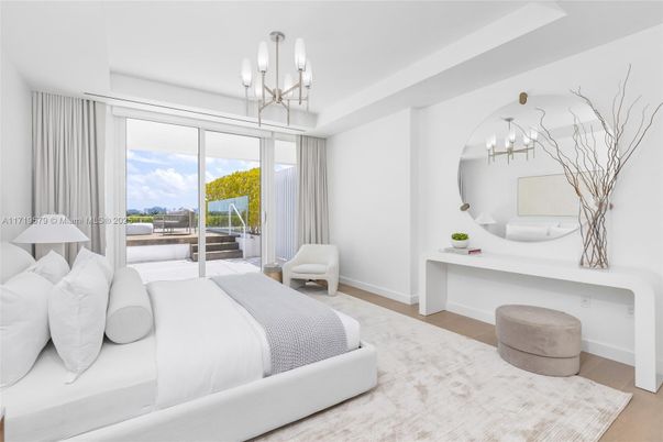 Bedroom, Chandelier, Interior, Pendant Lights, Wood Texture Flooring