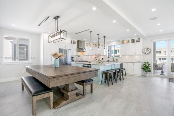 Interior, Kitchen, Pendant Lights, Recessed Lighting, Stainless Steel Appliances