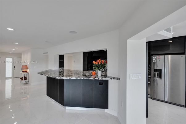 Interior, Kitchen, Marble, Recessed Lighting, Stainless Steel Appliances
