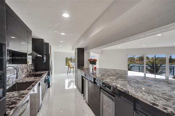 Interior, Kitchen, Marble, Recessed Lighting, Water