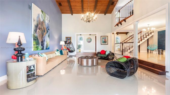 Chandelier, Interior, Living room, Wooden Beams, Wooden Ceilings