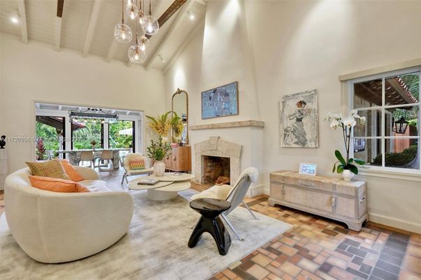 Fireplace, Interior, Living room, Pendant Lights
