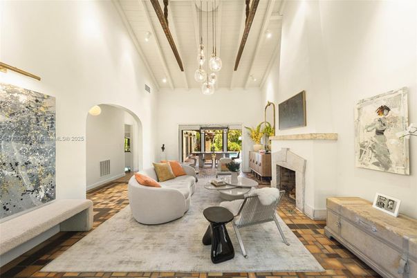 Fireplace, Interior, Living room, Pendant Lights