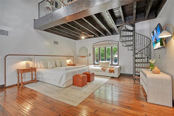 Bedroom, Interior, Wooden Beams, Wooden Ceilings, Wood Texture Flooring