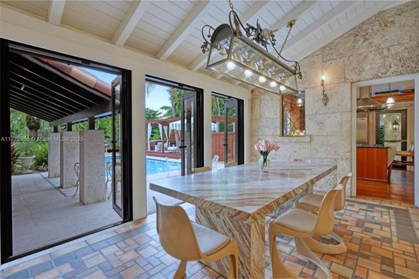 Dining room, Interior, Stone Walls, Wood Texture Flooring