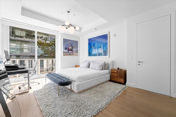 Bedroom, Home Office, Interior, Pendant Lights, Wood Texture Flooring
