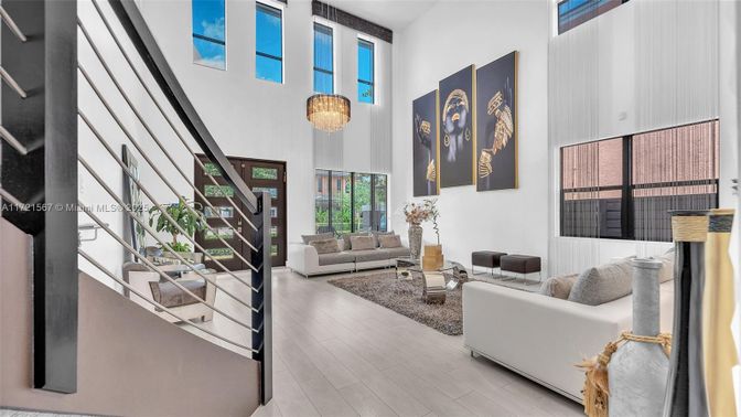 Chandelier, Interior, Living room, Pendant Lights, Wood Texture Flooring