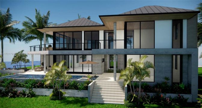 Backyard, Exterior, Facade, Water, Modern