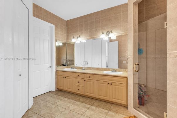 Bathroom, Dual Sink Vanities, Glass Shower, Interior