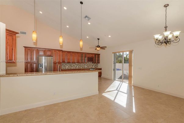 Chandelier, Interior, Kitchen, Pendant Lights, Recessed Lighting, Stainless Steel Appliances