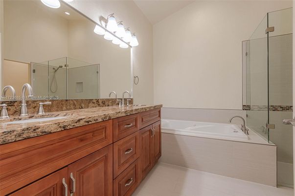 Bathroom, Dual Sink Vanities, Glass Shower, Interior
