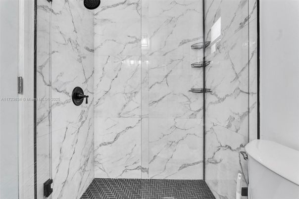 Bathroom, Glass Shower, Interior, Marble Walls