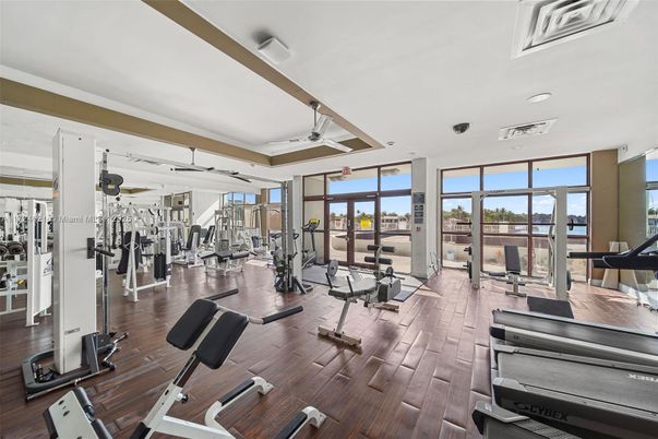Fitness Equipment, Gym, Interior, Wood Texture Flooring