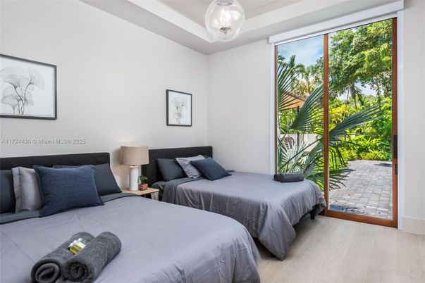 Bedroom, Interior, Pendant Lights, Wood Texture Flooring