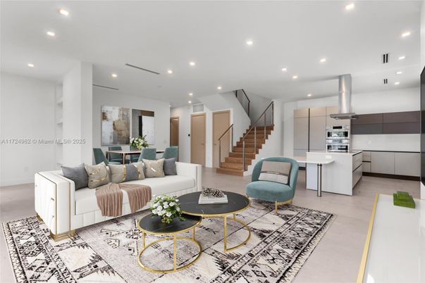 Dining room, Interior, Kitchen, Living room, Recessed Lighting, Stainless Steel Appliances