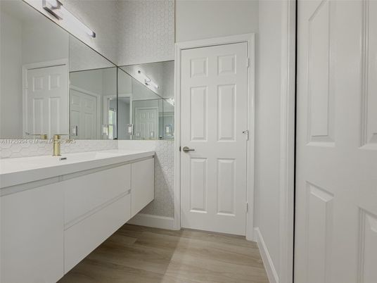 Bathroom, Dual Sink Vanities, Interior, Wood Texture Flooring