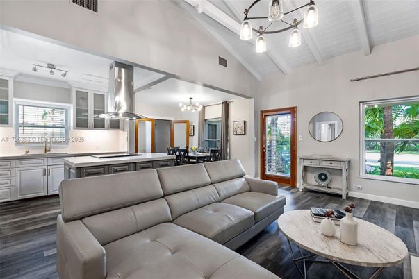 Chandelier, Dining room, Interior, Kitchen, Living room, Pendant Lights, Wood Texture Flooring
