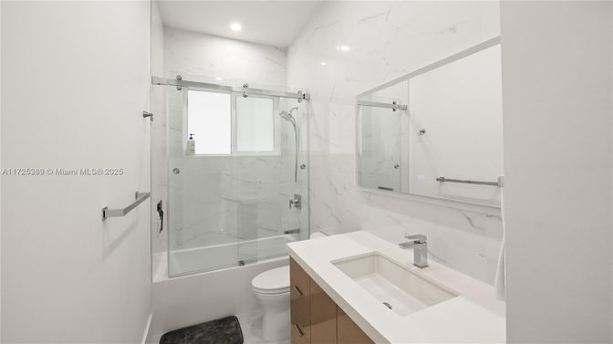 Bathroom, Glass Shower, Interior, Marble Walls, Recessed Lighting