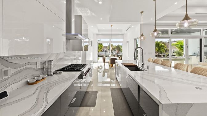 Interior, Kitchen, Pendant Lights, Recessed Lighting, Stainless Steel Appliances