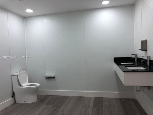 Bathroom, Interior, Recessed Lighting, Wood Texture Flooring