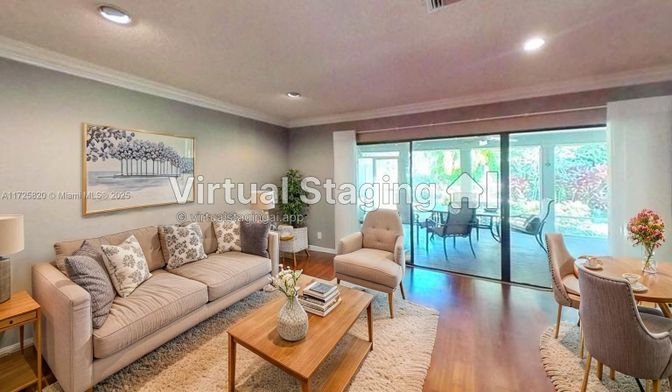 Dining room, Interior, Living room, Recessed Lighting, Wood Texture Flooring