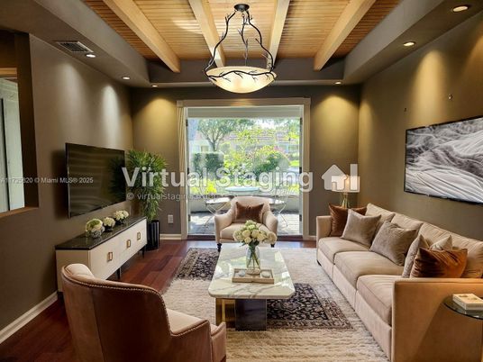 Interior, Living room, Pendant Lights, Recessed Lighting, Wooden Beams, Wooden Ceilings, Wood Texture Flooring