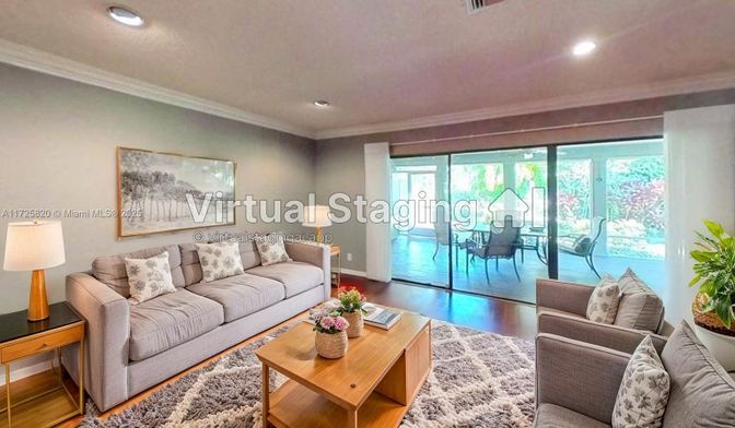 Dining room, Interior, Living room, Recessed Lighting, Wood Texture Flooring