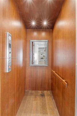 Elevator, Interior, Wooden Ceilings, Wood Texture Flooring, Wooden Walls